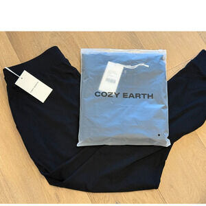 New Cozy Earth Womens Luxury Bamboo Jogger & Sweatshirt Large Black